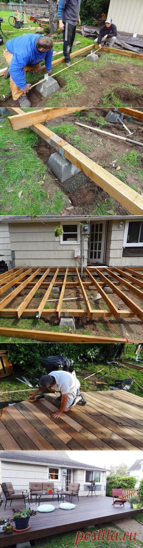 Как создать деревянную террасу возле дома...