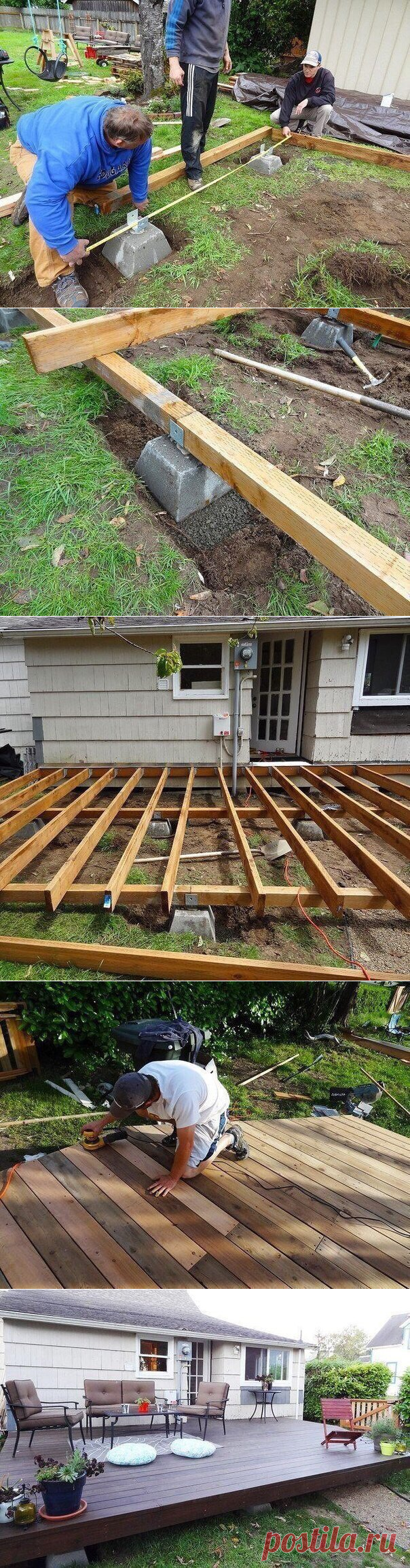 Как создать деревянную террасу возле дома...