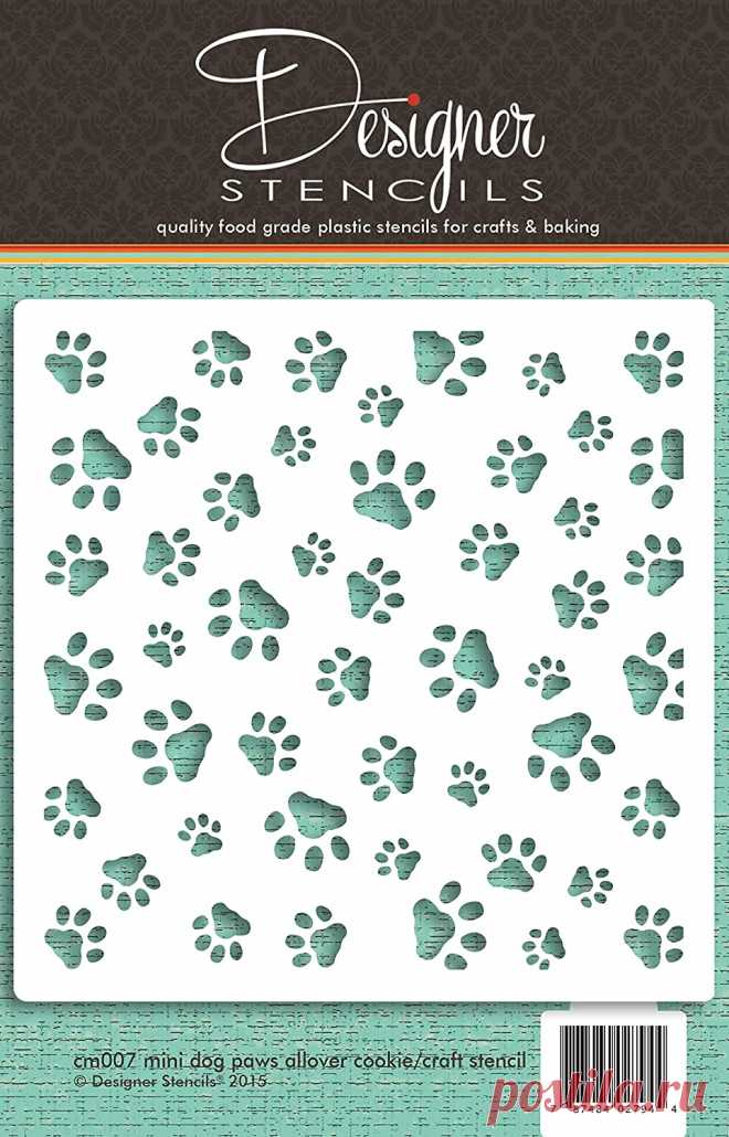 Amazon.com: Mini perro Paws Allover Cookie y Craft Stencil CM007 by Designer Stencils: Kitchen & Dining