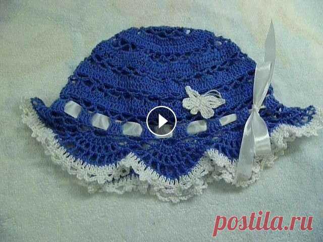 Панамка крючком детская, вязание для начинающих,baby hat for summer Вязание панамы крючком №1.5, пряжа Сосо хлопок,...