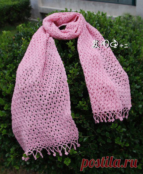 Вязаный крючком ажурный шарф. Простая схема вязания шарфа | Все о рукоделии: схемы, мастер классы, идеи на сайте labhousehold.com