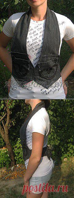 Как сшить жилетку из старых джинсов | Зигзагом.com