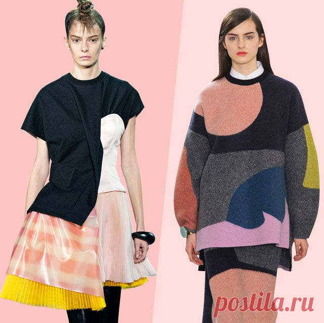In/Out: color blocking VS вещи-коллажи