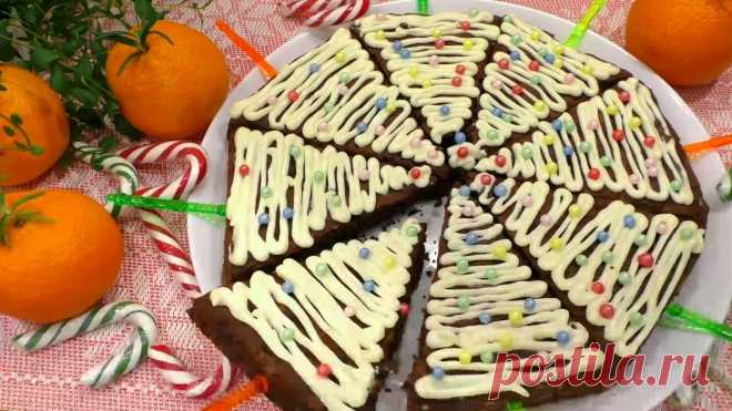 Шоколадный брауни «елочки» к праздничному столу, самый вкусный новогодний торт.