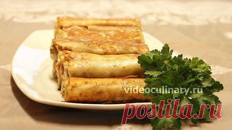 Блинчики с грибами - Видеокулинария.рф - видео-рецепты Бабушки Эммы