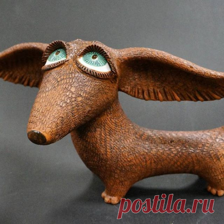 Таксочка ждёт, когда ее заберут домой😄  3500 р. Керамика, глазури, ангобы.#керамикаконстантинагречанова #керамикаручнойработы #керамиканазаказ #керамиканапродажу #grechanovceramics #ceramics #handmadeceramics #ceramicforsale #ceramicart #russianceramics #керамикагречанова #керамистконстантингречанов #grechanovart