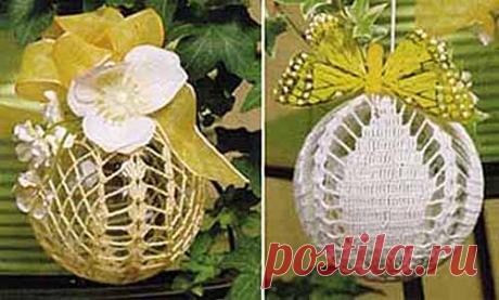 Елочные шары, связанные крючком — HandMade