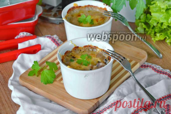 Жульен с куриными сердечками