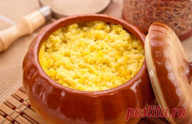 Пшенная каша с тыквой в горшочке