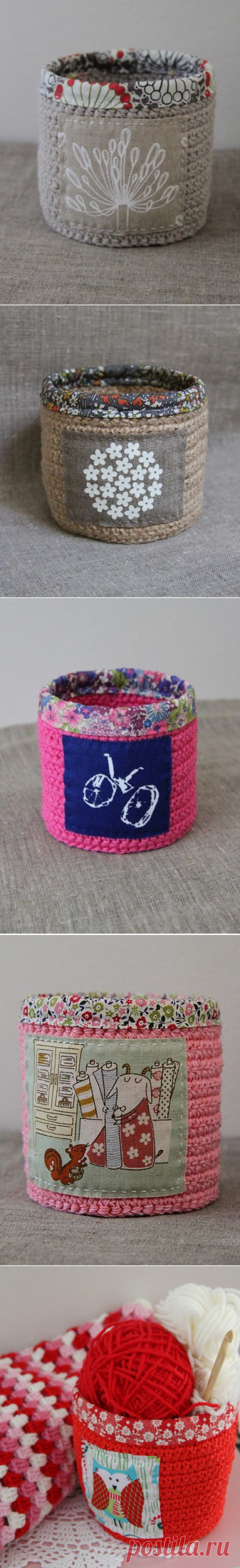 Crochet and fabric baskets by Katia Donohoe