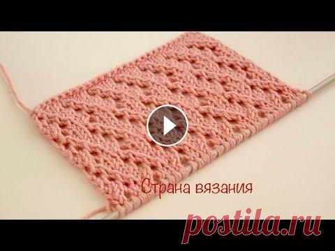 Узоры спицами. Ажурный узор. Knitting patterns. Lace pattern. Красивый нежный ажурный узор для вязания летних кофточек, маек, детских вещей. Раппорт узора 4 петли и 8 рядов. Для образца набираем количество петель...