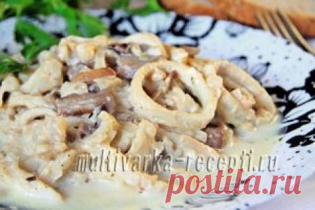 Тушеные кальмары в мультиварке