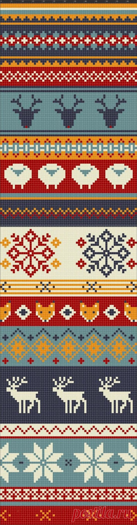 Жаккардовое вязание спицами цветы