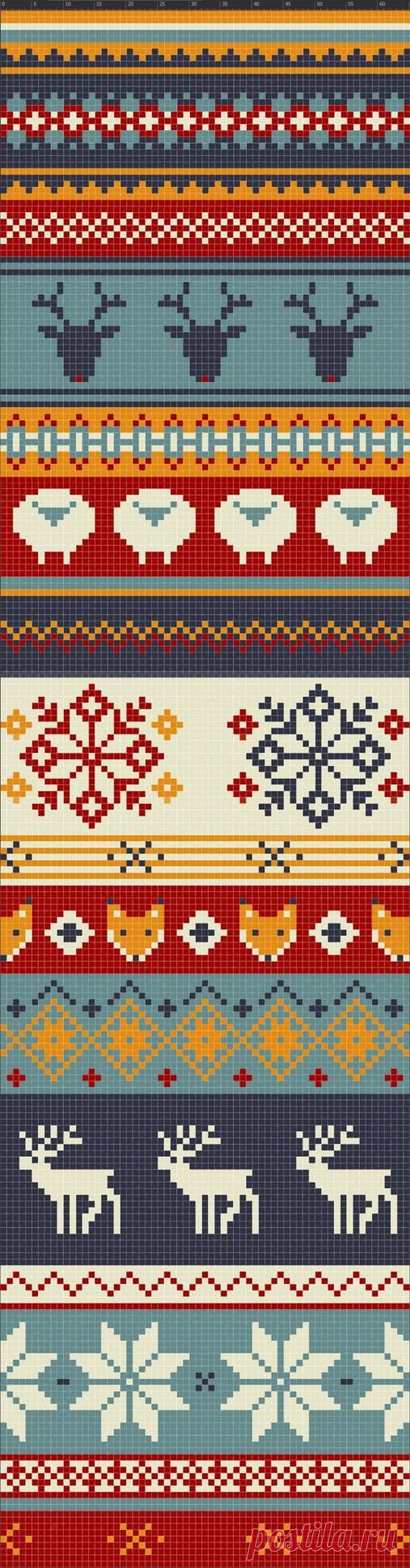 Жаккардовое вязание спицами цветы