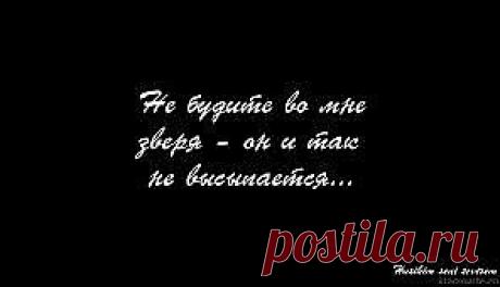 не будите во мне зверя он и так не высыпается