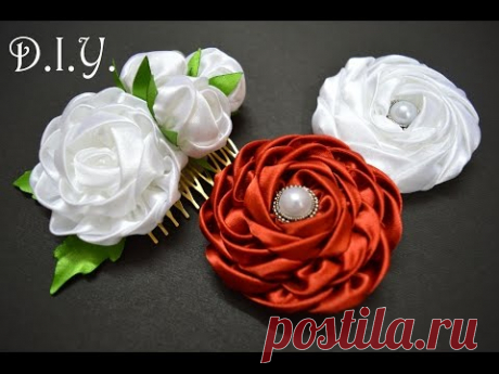 ✾ ❀ ❁ D.I.Y. Satin Ribbon Rosette - Tutorial ❁ ❀ ✾