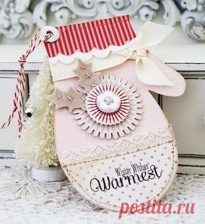 Открытки-варежки из картона — Поделки с детьми