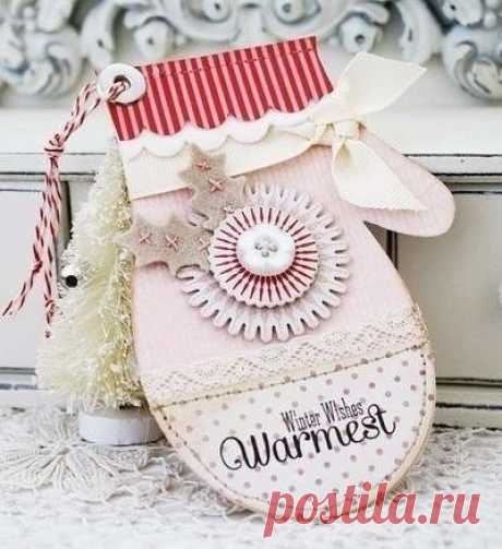 Открытки-варежки из картона — Поделки с детьми