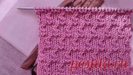 Необычные завитки в новом узоре спицами.♥️🧶