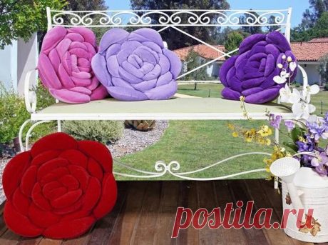 Подушка-роза. Выкройка и мастер-класс