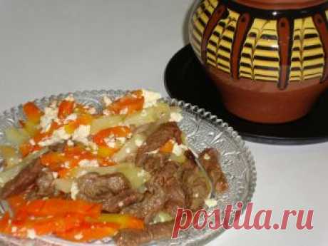 картофель с мясом в горшочке