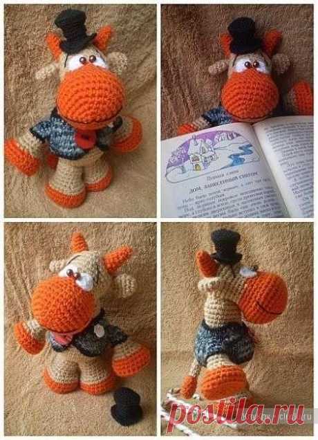 Бычок Сенька - вязание игрушек крючком, описание