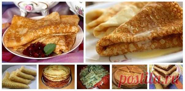Готовим...16 рецептов блинов на любой вкус и цвет!