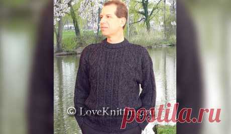 Пуловер c «косами» | Loveknitting.ru