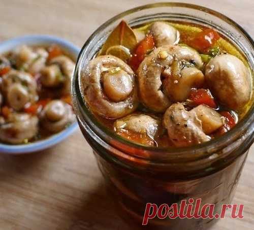 Быстрые маринованные шампиньоны