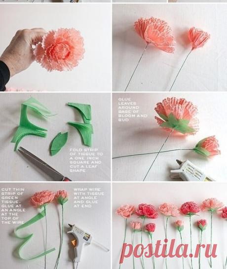 Цветы из формочек для кексов