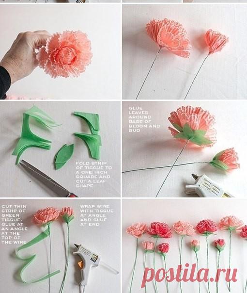 Цветы из формочек для кексов