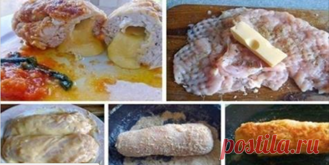 Куриная грудка с сыром в сухарях