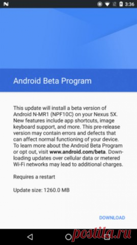 Первая бета-версия Android 7.1 уже доступна на Nexus 5X, 6P и Pixel C Как и было обещано, Google выпустила для смартфонов Nexus 5X, Nexus 6P и планшета Pixel C первую бета-версию новой версии операционной системы Android 7.1 Nougat, которая предназначена для разработчиков. Стоит отметить, что смартфоны Pixel и Pixel XL поставляются с этой ОС &quot;из коробки&quot;. Android 7.1 включает несколько важных изменений, в том числе ярлыки для приложений, круглосуточную службу поддержки Google,…