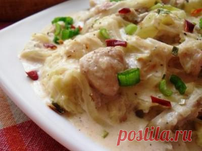 Капуста под сырным соусом.