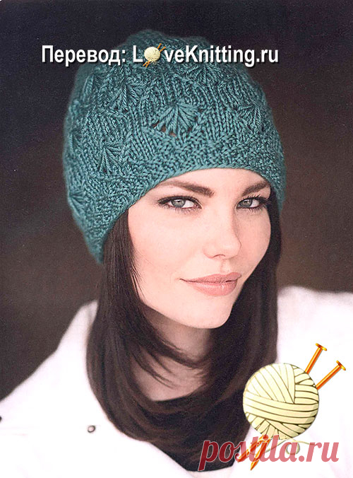 Шапка узором «падающие листья» | Loveknitting.ru