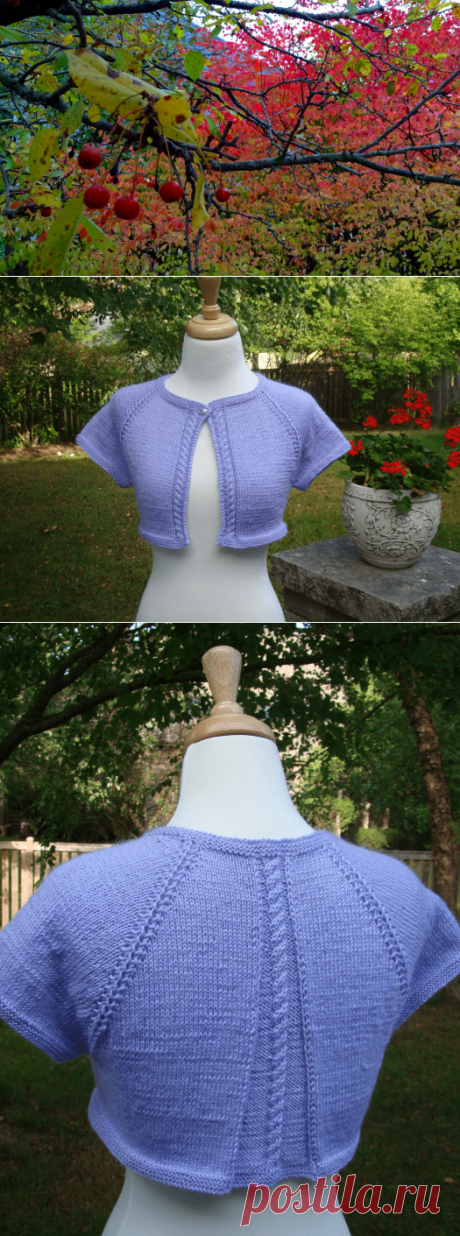 Top down knitted raglan cardigan
