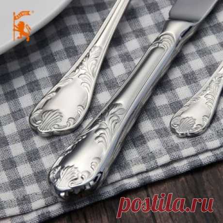 Как 24 шт. набор столовых приборов из нержавеющей стали, столовые приборы посуда полые столовый нож посуда 304 Бесплатная доставка зеркало купить на AliExpress