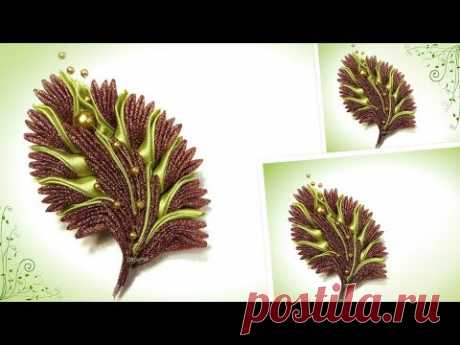 Брошь своими руками из лент / diy  brooch
