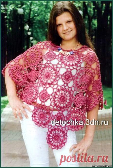 Вязание пончо для девочки - Вязание девочкам - Вязание для малышей - Вязание для детей. Вязание спицами, крючком для малышей