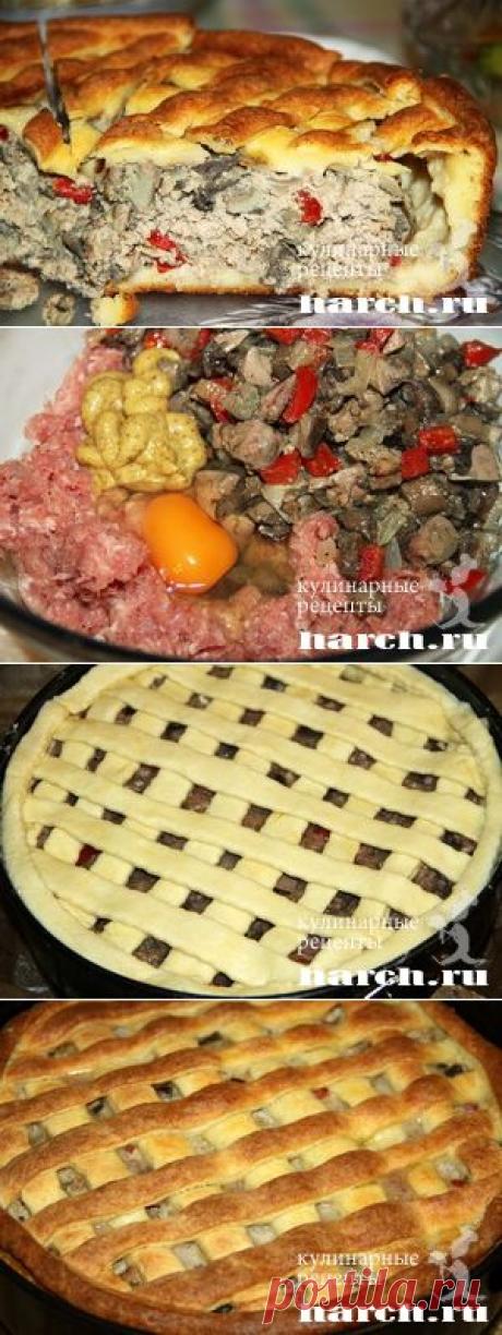 Пирог с мясом и грибами “Крестьянский”