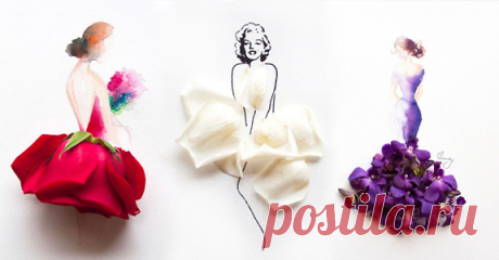 Эскизы из акварели и цветов. И сразу весной запахло 🌷 🌹 🌺 😊