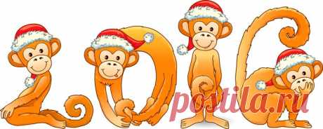 Новогодние Обезьянки на прозрачном фоне!