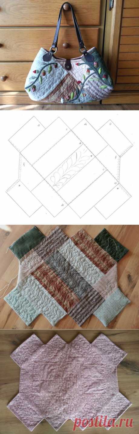 Quilt Bag tutorial. Сумка пэчворк-квилт ~ HandMadiya.com