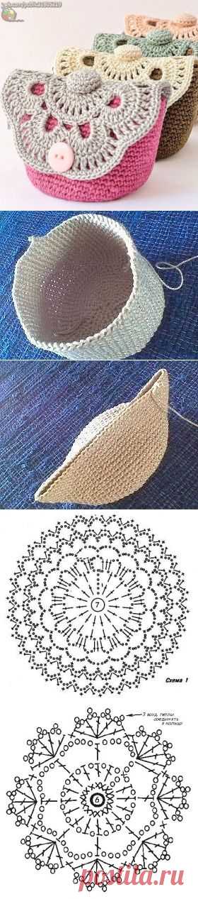 Маленькая сумочка крючком