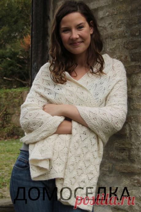 Палантин ажурный спицами | ДОМОСЕДКА