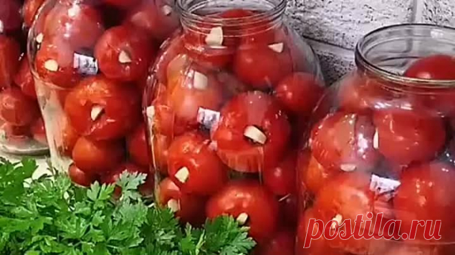 Сладкие помидоры с чесноком на зимy