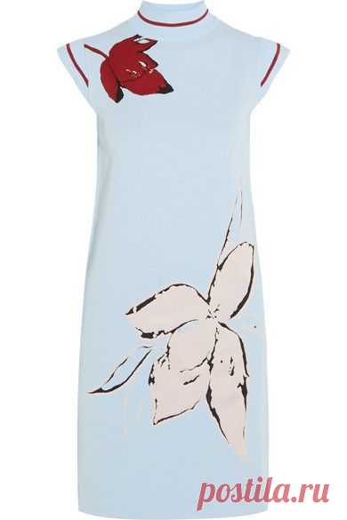 Suno | Floral-intarsia stretch-knit mini dress | NET-A-PORTER.COM