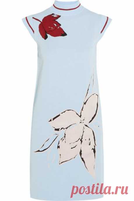 Suno | Floral-intarsia stretch-knit mini dress | NET-A-PORTER.COM