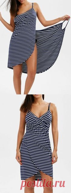 Open Back Striped Cover-ups Dres