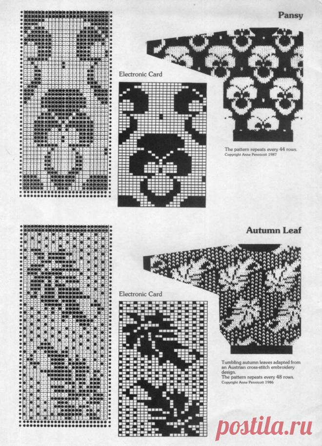 Жаккардовые узоры /  спицами / Вязание для женщин спицами. Схемы